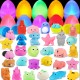 90 Easter Eggs Stuffers with Mochi Squishy Toyand Mini Glow Sticks,Glow-in-The-Dark Inside, Easter Basket Fillers Gift